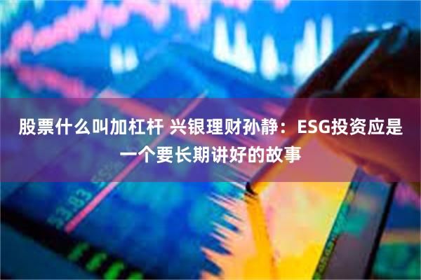 股票什么叫加杠杆 兴银理财孙静：ESG投资应是一个要长期讲好的故事